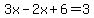 3x-2x%2B6=3