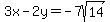 3x-2y=+-7sqrt%2814%29