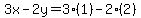 3x-2y=3%281%29-2%282%29