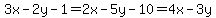 3x-2y-1=2x-5y-10=4x-3y