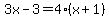 3x-3=4%28x%2B1%29