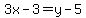 3x-3=y-5