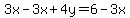 3x-3x%2B4y=6-3x