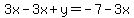 3x-3x%2By=-7-3x
