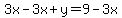 3x-3x%2By=9-3x