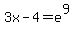 3x-4=e%5E9