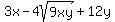 3x-4sqrt%289xy%29%2B12y