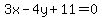 3x-4y%2B11=0