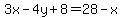 3x-4y%2B8=28-x