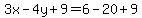 3x-4y%2B9=6-20%2B9