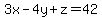 3x-4y%2Bz=42