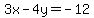 3x-4y=-12