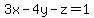 3x-4y-z=1