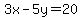 3x-5y=20