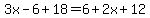 3x-6%2B18=6%2B2x%2B12