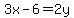 3x-6=2y