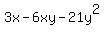 3x-6xy-21y%5E2