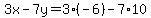 3x-7y=3%2A%28-6%29-7%2A10