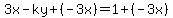 3x-ky%2B%28-3x%29=1%2B%28-3x%29