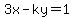 3x-ky=1