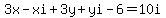 3x-xi%2B3y%2Byi-6=10i