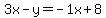 3x-y=-1x%2B8+
