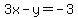 3x-y=-3