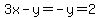 3x-y=-y=2