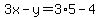 3x-y=3%2A5-4
