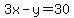 3x-y=30