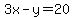3x-y+=+20