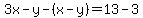 3x-y-%28x-y%29=13-3