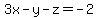 3x-y-z=-2