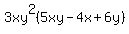 3xy%5E2%285xy-4x%2B6y%29
