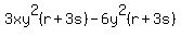3xy%5E2%28r%2B3s%29-6y%5E2%28r%2B3s%29