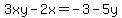3xy-2x=-3-5y