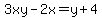 3xy-2x=y%2B4