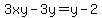 3xy-3y=y-2