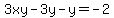 3xy-3y-y=-2