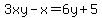 3xy-x=6y%2B5