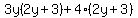 3y%282y%2B3%29%2B4%282y%2B3%29