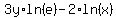 3y%2Aln%28e%29-2%2Aln%28x%29