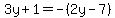 3y%2B1=-%282y-7%29