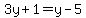 3y%2B1=y-5