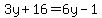 3y%2B16=6y-1