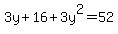 3y%2B16+%2B+3y%5E2+=+52