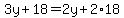 3y%2B18=2y%2B2%2A18