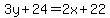 3y%2B24=2x%2B22