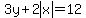 3y%2B2abs%28x%29=12