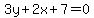3y%2B2x%2B7=0